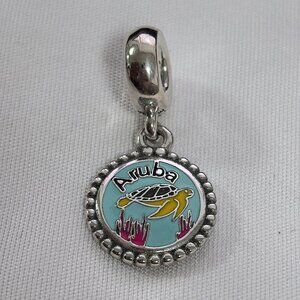 Pandora Aruba Beach Scene Exclusive Charm Pendant, S925 Silver Jewelry